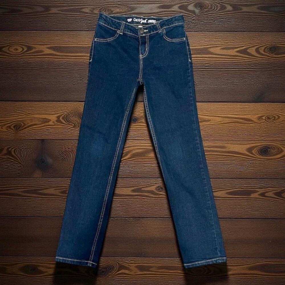 Cat & Jack Girls' Straight Jeans Blue Size 12 Casual Denim